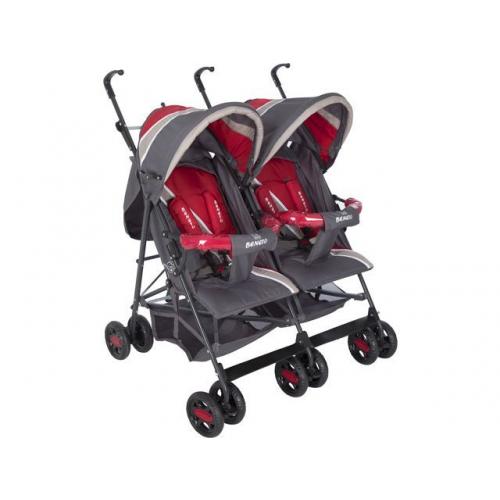 Beneto BT-151 Turado Çift Yönlü İkiz Bebek Arabası Kırmızı Gri