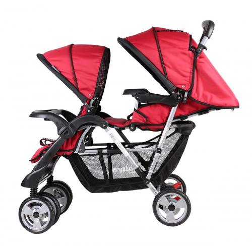 Crystal Baby CB 234 Armoni İkiz Bebek Arabası Kırmızı