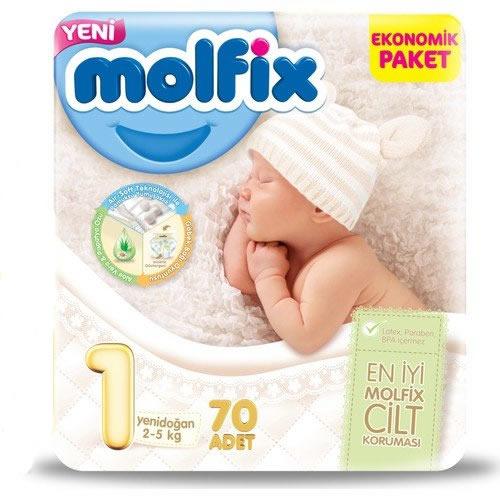 Molfix Bebek Bezi 1 Beden Yenidoğan Ekonomik Paket 70 adet