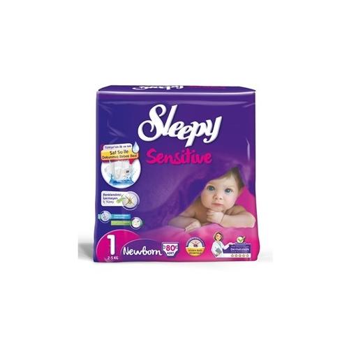 Sleepy Sensitive Bebek Bezi 1 Beden Yenidoğan 2-5Kg -80 Adet