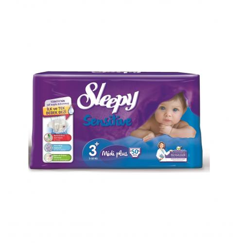 Sleepy Sensitive Bebek Bezi 3+ Beden Midi 5-10Kg -50 Adet