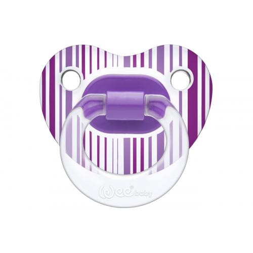 Wee Baby 837 Desenli No:2 6-18 Ay Silikon Damaklı Emzik Mor