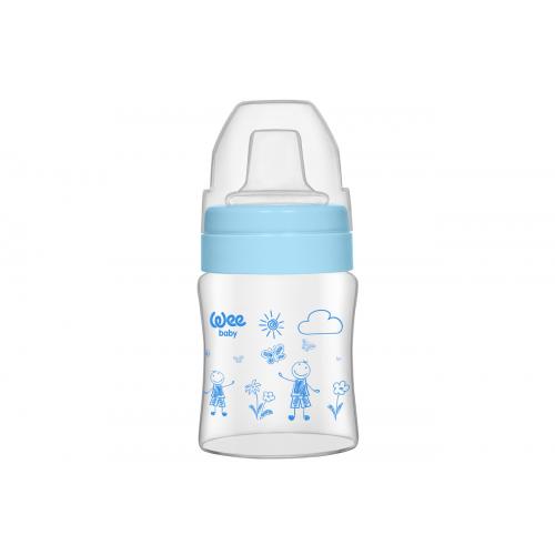 Wee Baby Isıya Dayanıklı Akıtmaz Cam Bardak 120 ML Mavi