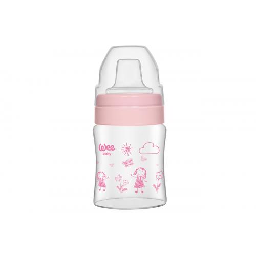 Wee Baby Isıya Dayanıklı Akıtmaz Cam Bardak 120 ML Pembe