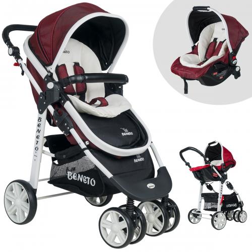 Beneto Bt-500 Trio Travel Bebek Arabası Bordo