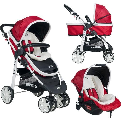 Beneto Bt-500 Trio Travel Bebek Arabası kırmızı