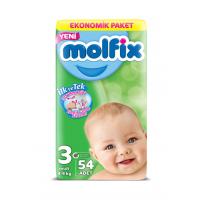 Molfix Bebek Bezi 3 Beden Midi Ekonomik Paket 54 adet