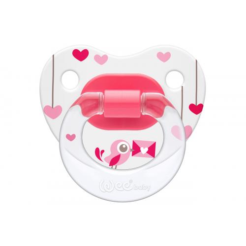 Wee Baby 833 Desenli Gövdeli Damaklı Emzik 0-6 Ay No:1 Pembe